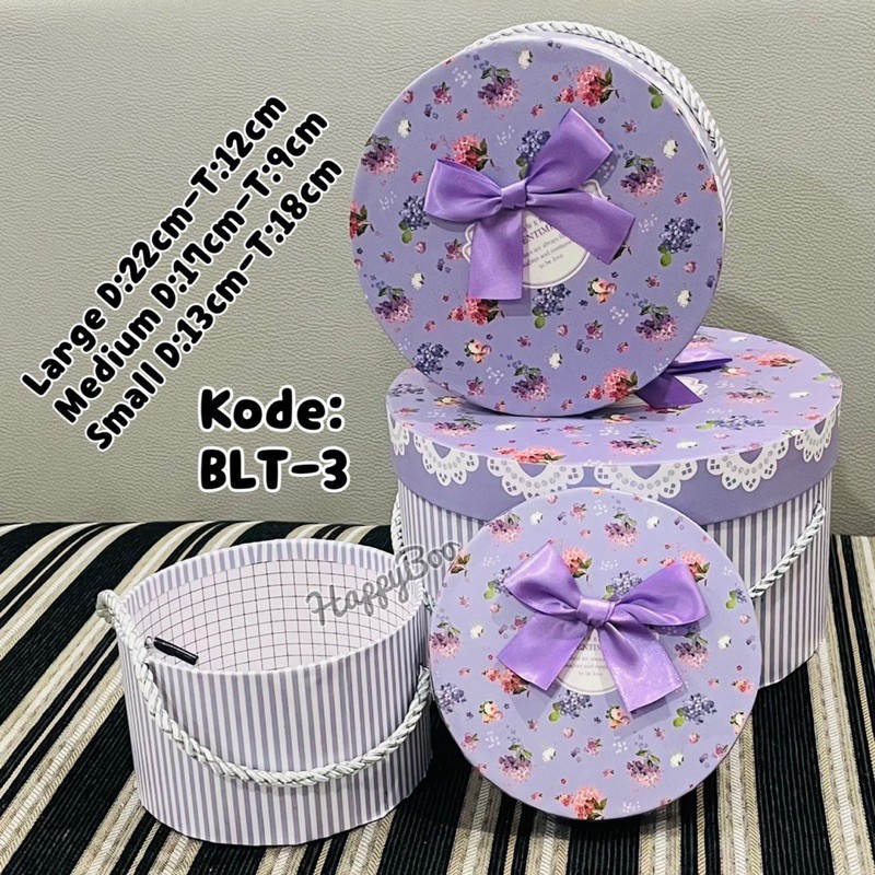 

gift box kado kotak kado bulat hampers set 3 susun / large medium small kecil medium besar blt3