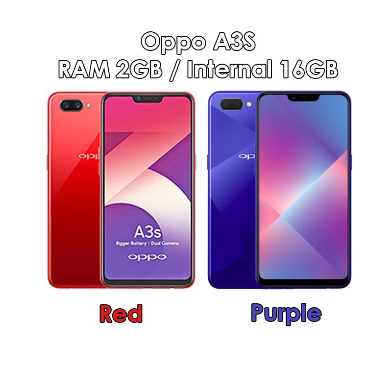 Oppo A3s Ram 2gb Rom 16gb 2 16 Red Purple Baru New