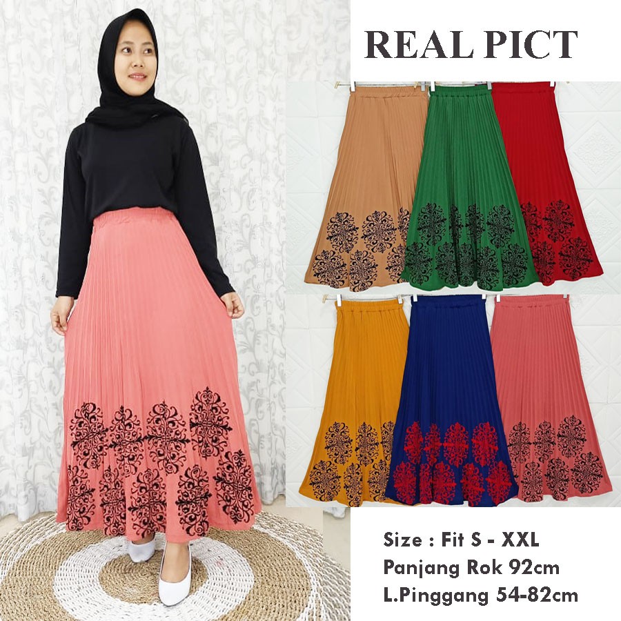 ROK PLISKET KOMBINASI BLUDRU BAWAH MEWAH GL FASHION
