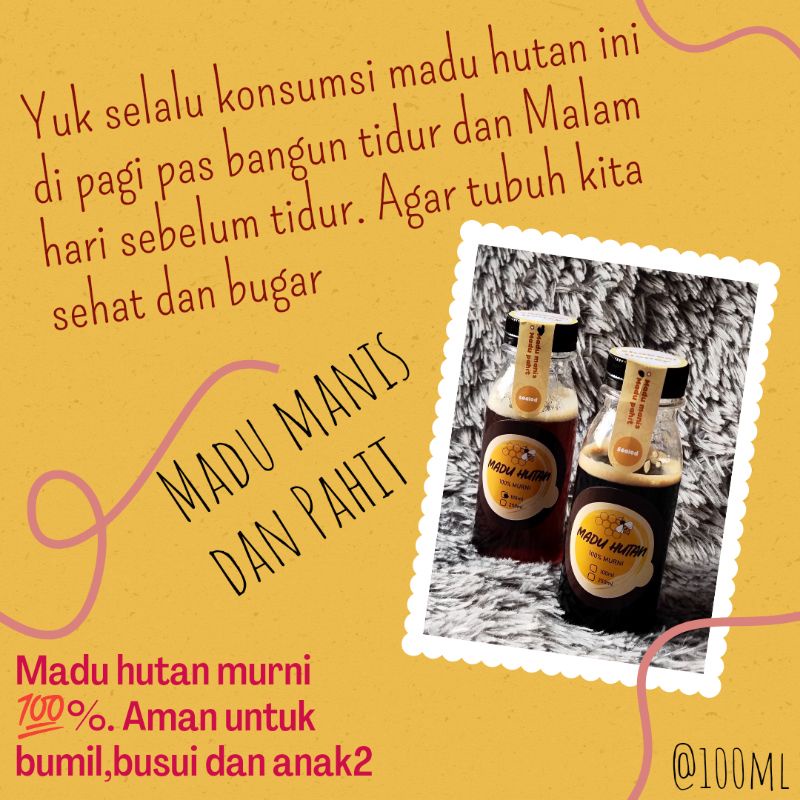 

MADU HUTAN MURNI SHAKEEL HONEEY 100ml/MADU MANIS DAN MADU PAHIT/MADU HITAM
