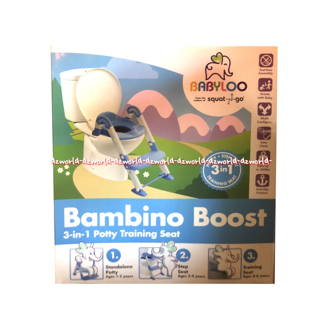 Babyloo Bambinoo Boost Potty Training Seat 3in1 Squat N Go Kids Toilet Training Untuk Anak Anak Baby Loo Bebylo