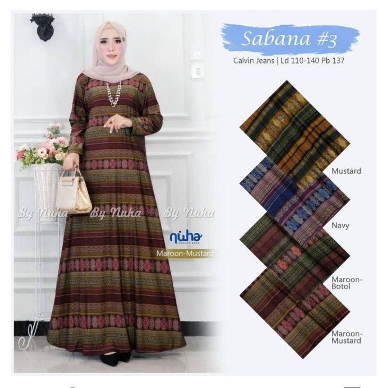 Sabana Dress - Gamis Calvin Jeans Terbaru LD110 / Indina Maxy / R.26 - 023-5684