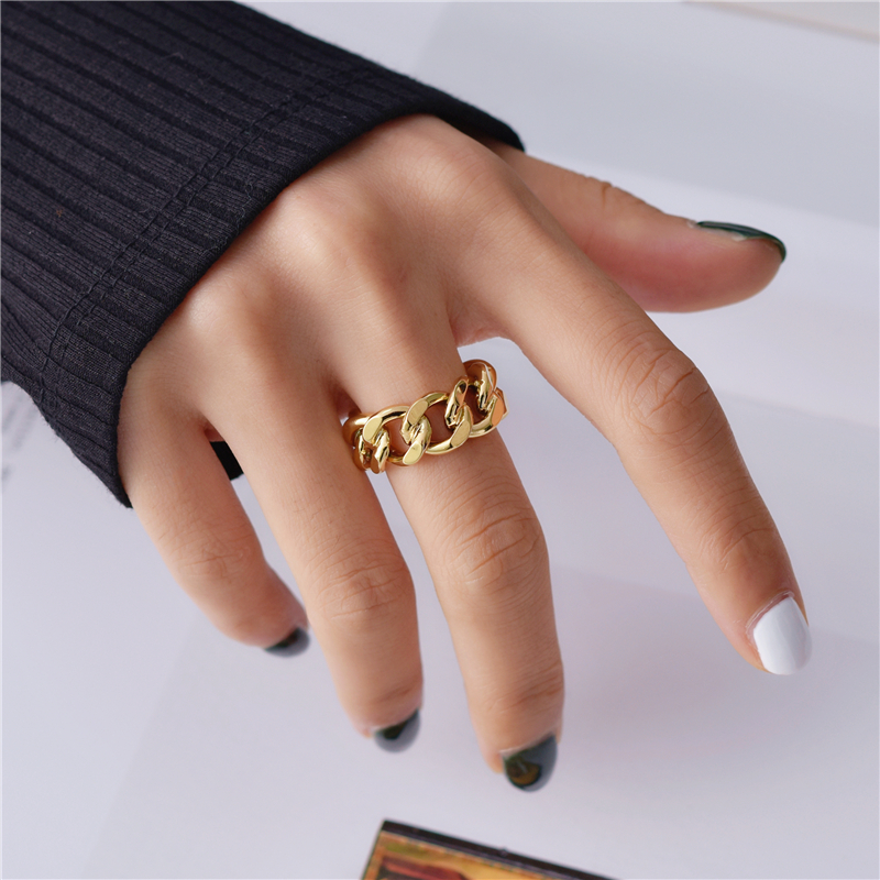 Fashion  Simple  Metal Adjust Ring / Geometric Metal Hollow Open Adjustable Twist Chain Finger Ring Women Jewelry