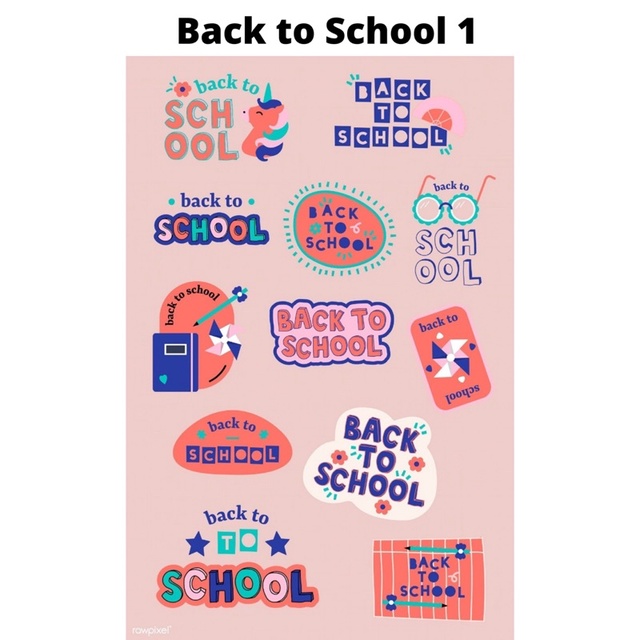 Sticker Back to School Stiker Sekolah Stiker Laptop tumblr aesthetic murah