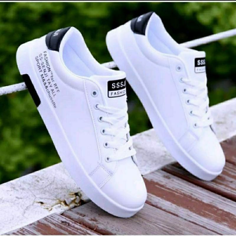 HUMAIRAH_OLDSHOP - SEPATU Sneakers WHITE&amp;BLACK ss.senji sepatu fashion