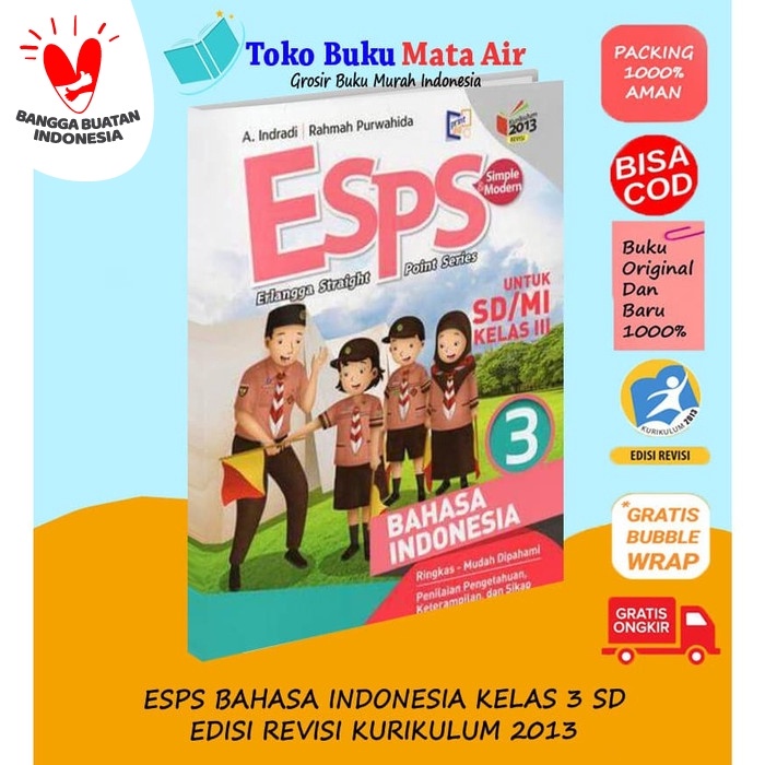 

❤BISA COD❤ ESPS BAHASA INDONESIA 3 UNTUK SD/MI KELAS III ( K13N ) ERLANGGA