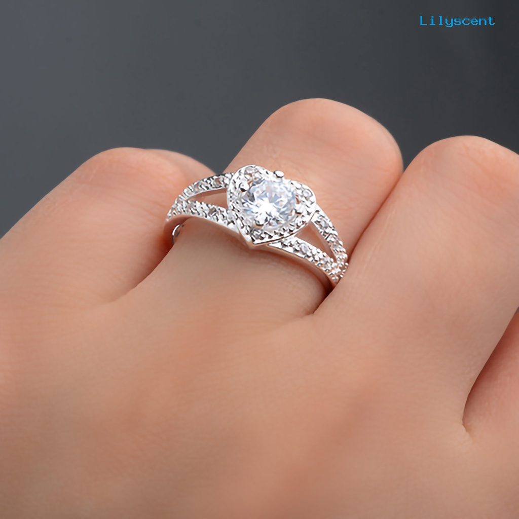 Ls Cincin Berlian Imitasi Bentuk Hati Untuk Wanita