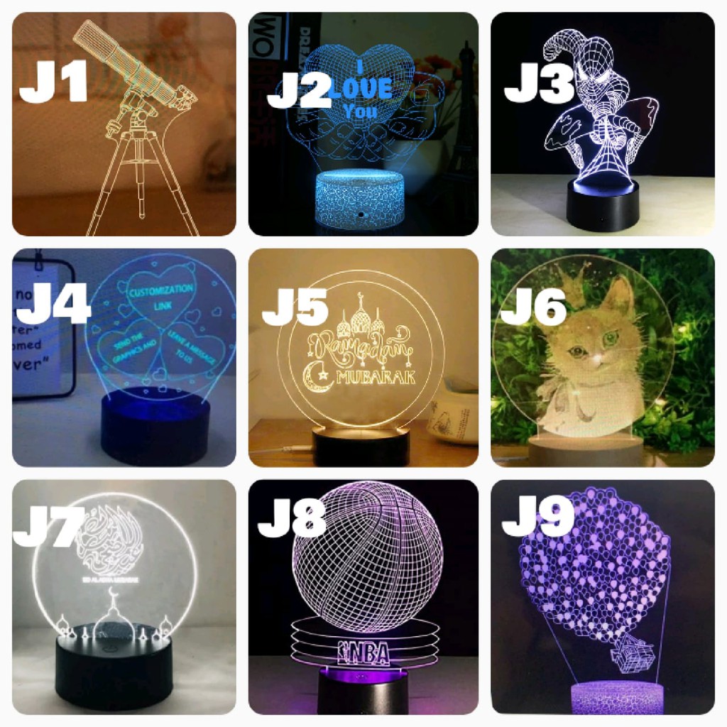 LAMPU HIAS LED 3D / LAMPU TIDUR HIAS DIMENSI