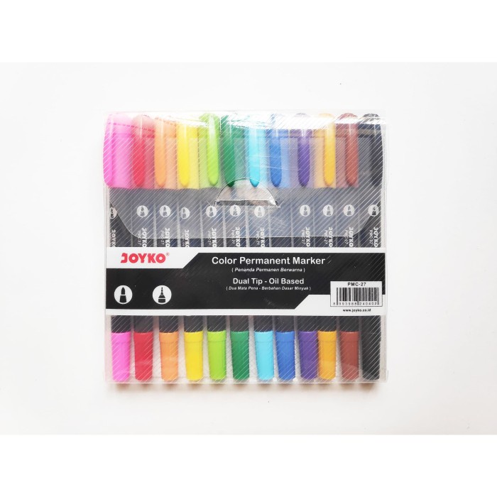 

Bagus Spidol Permanent Joyko 12 Warna Pmc-27 Gilaa!!!