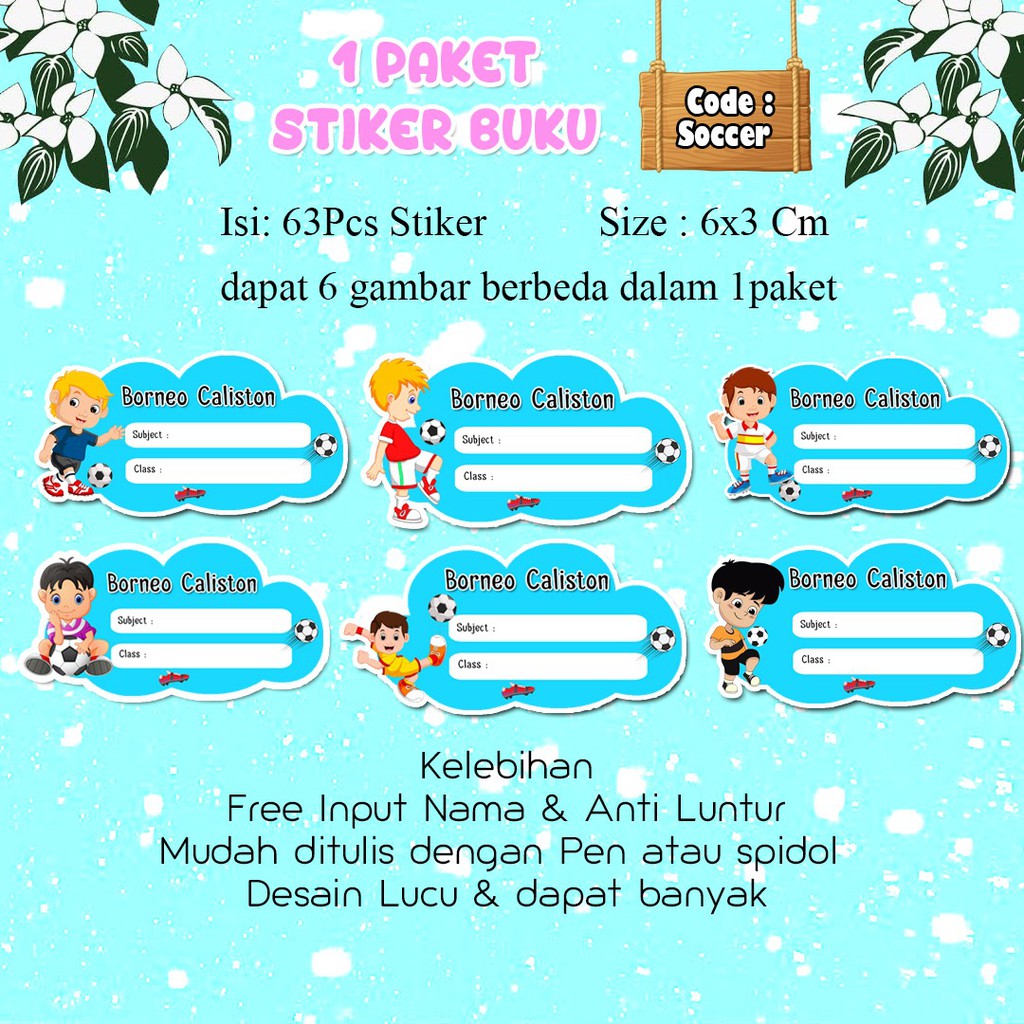 Stiker buku / Stiker buku anak