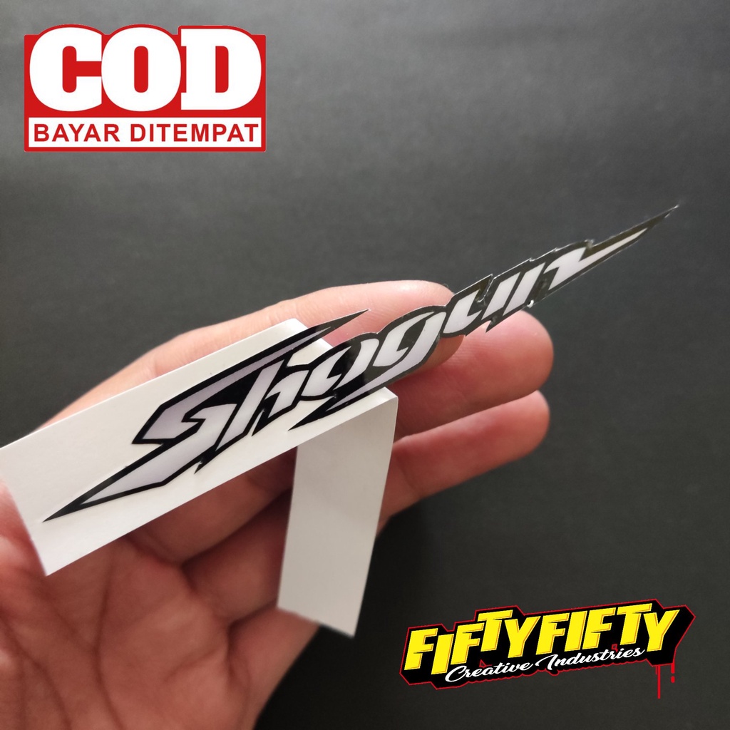 Stiker Print Cut SUZUKI SHOGUN Stiker Printing Laminasi Glossy Stiker Motor Mobil Helm Sudah Membentuk Pola Desain