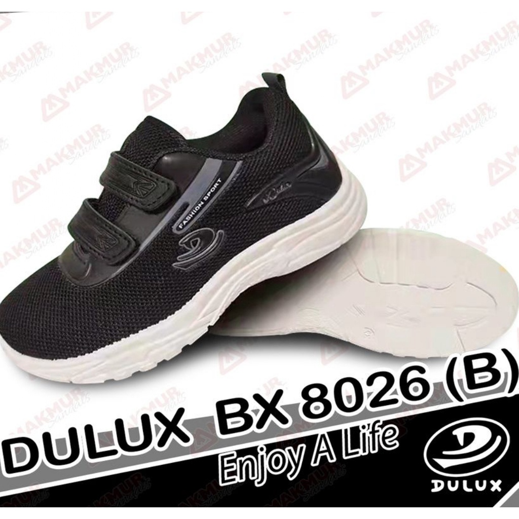 Sepatu Unisex Pria Wanita Kerja Kantor Casual Sekolah Sd-Sma Dulux 8026 D Hitam Putih