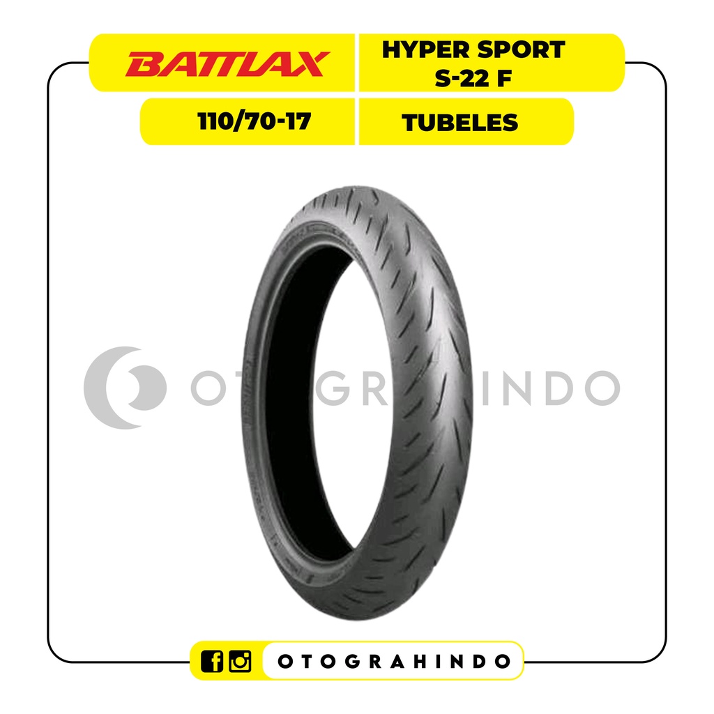 Ban Motor Import Bridgestone Battlax Hyper Sport S 22F 110/70 Ring 17 Tubeless Baru Ban Depan Motor 
