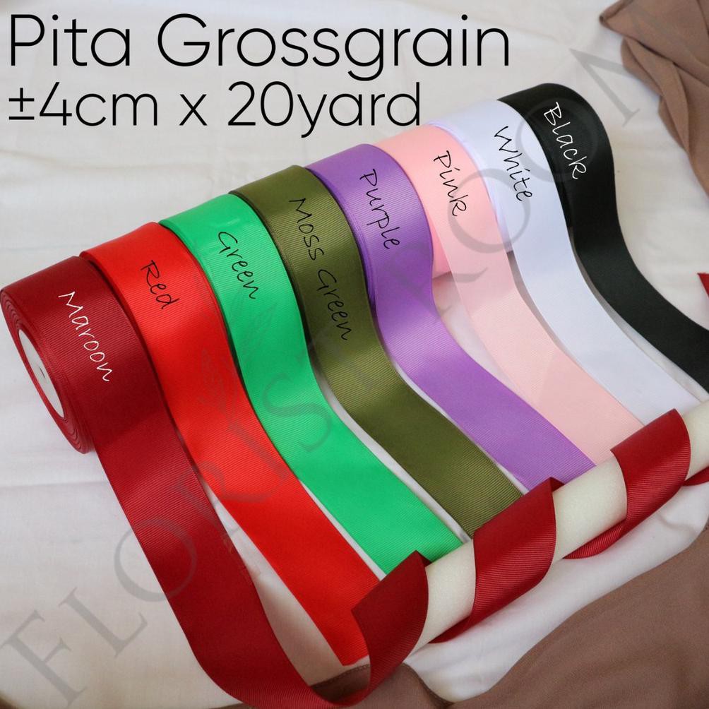 

Frx60Pita Grossgrain ±4cm x 20 Yard - Ribbon - Hampers - Kado - Ribbon - pita natal - lebaran Murah