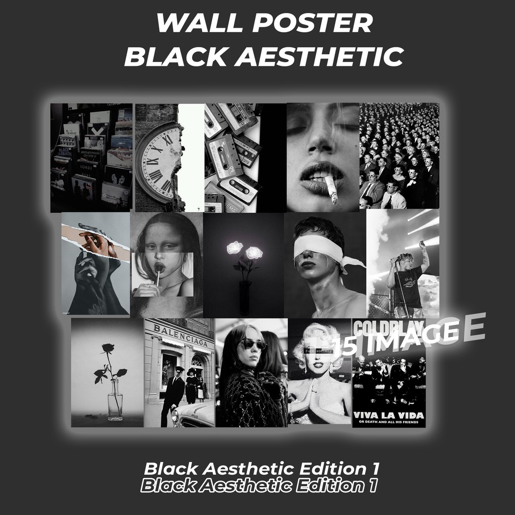15 Pcs Poster Black Aesthetic Wallpaper Edition 1 Shopee Indonesia