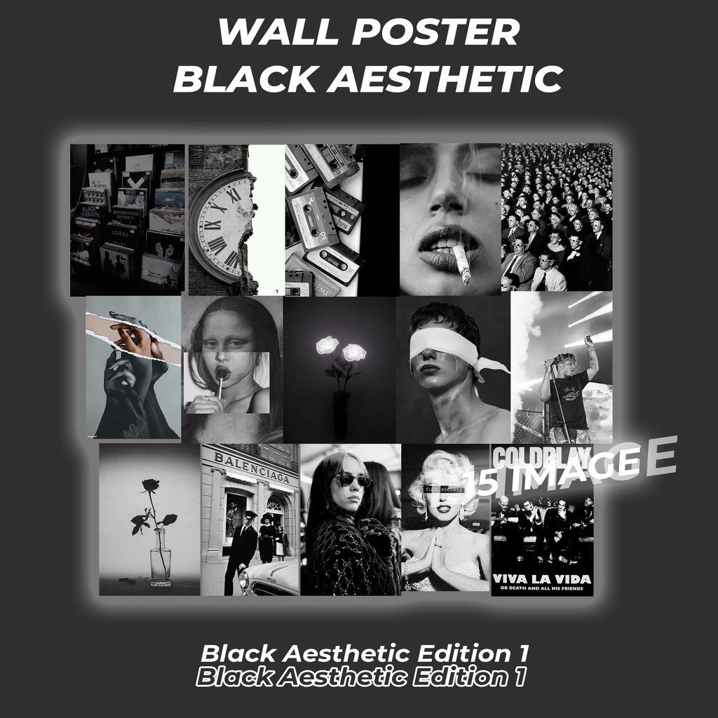 15 Pcs POSTER BLACK AESTHETIC WALLPAPER EDITION 1 Shopee Indonesia