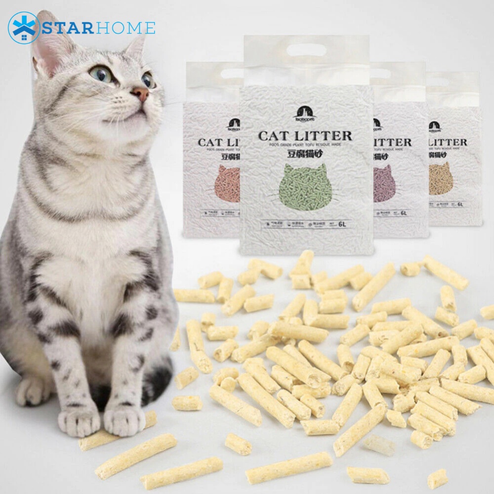 Pasir Kucing Gumpal Wangi Cat Litter Tofu Soya Dust Free Pasir Kucing Organik Tofu Soya Clamping 6 Liter