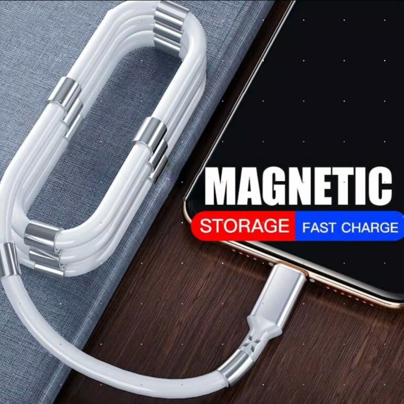 Kabel Data Iphone Fast Charging magnetic Anti kusut Cable Iphone magnetic Usb iphone Fast Charging