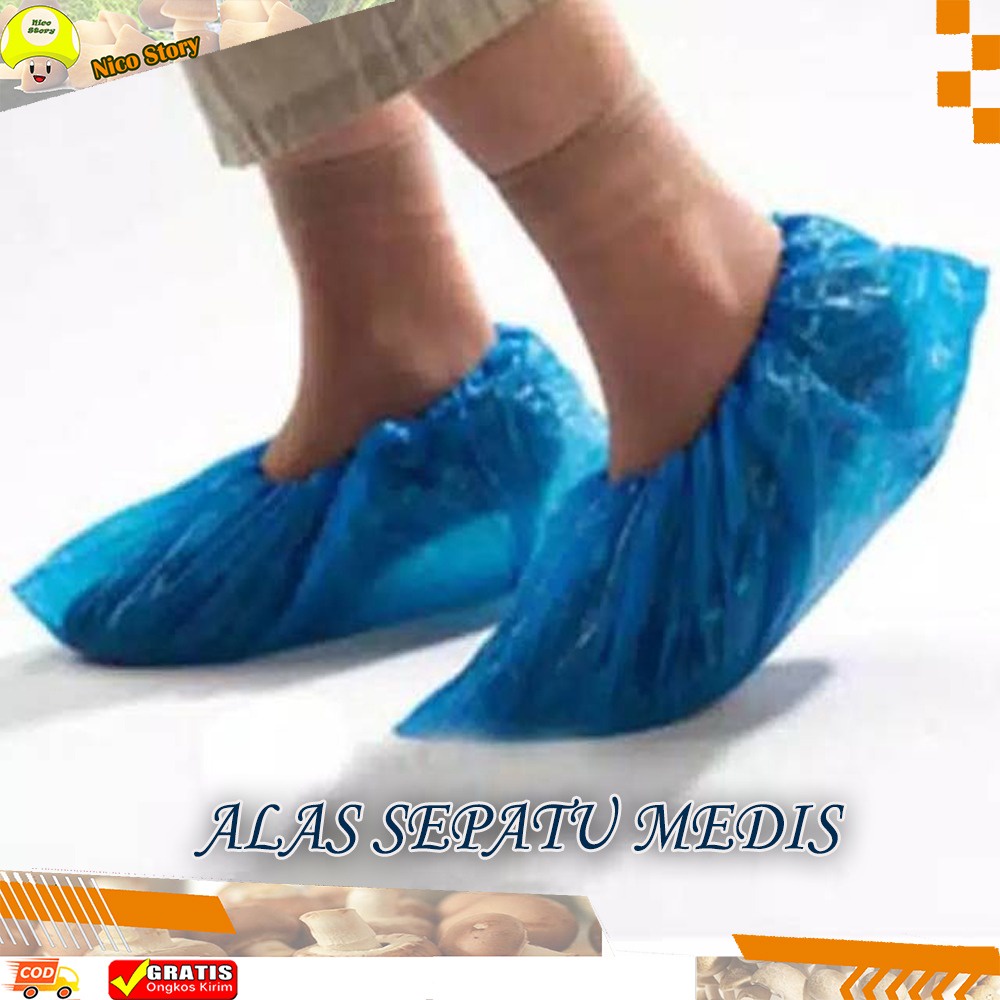 (NCS) ALAS SEPATU MEDIS / JAS HUJAN PLASTIK PELINDUNG KAKI SEPATU SEKALI PAKAI Waterproof Shoes Cover