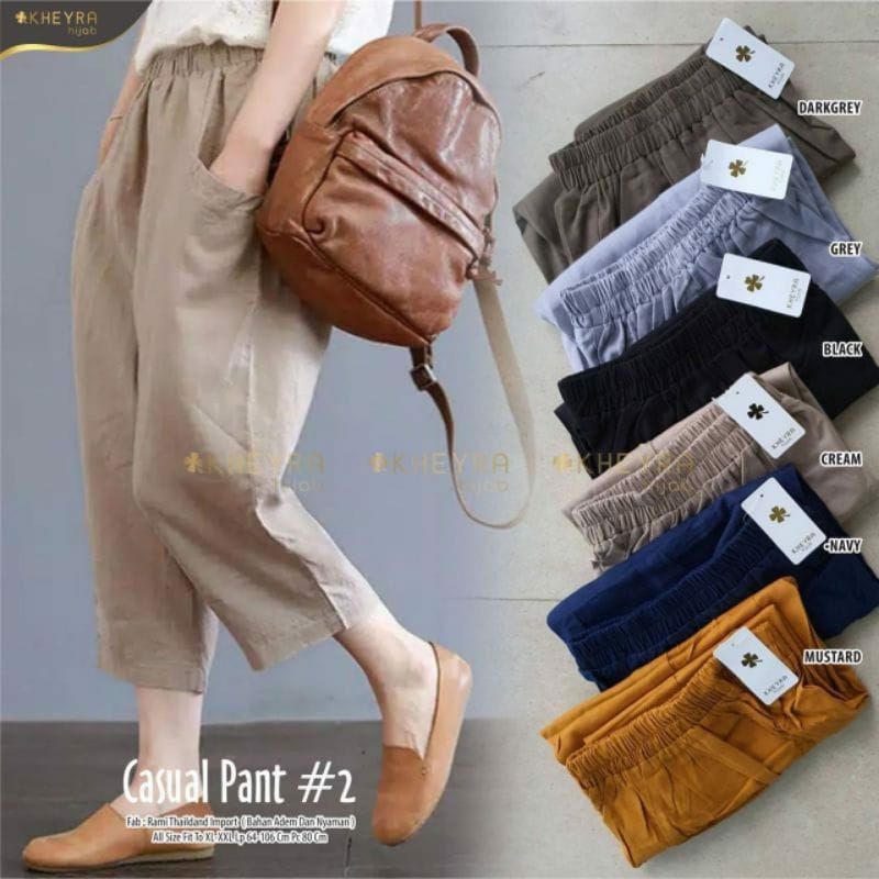 SASHA CROP PANTS - M L XL XXL celana panjang casual wanita / pants termurah / willow pants BB