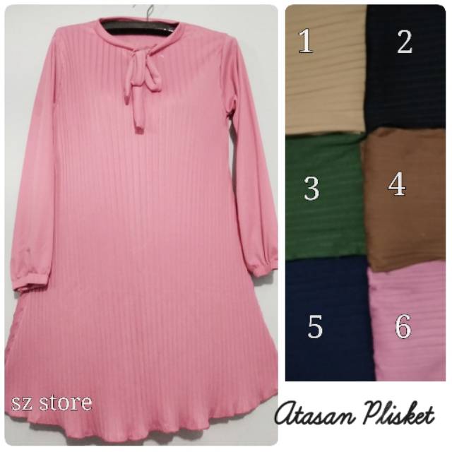 Baju Atasan Wanita / Pakaian Wanita / Baju Atasan Plisket / Tunik Plisket / Atasan Tunik Murah