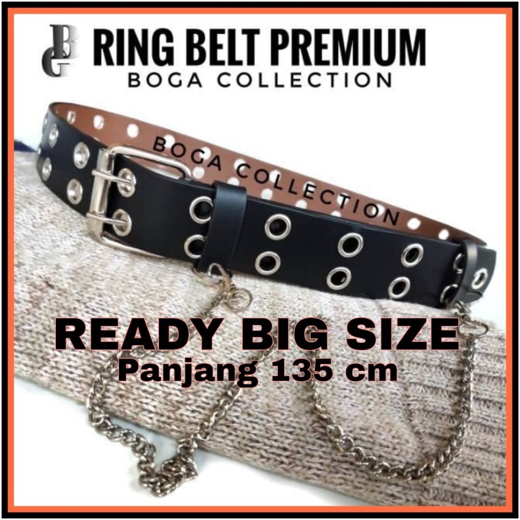 RING BELT CHAIN PUNK TERLARIS IAKT PINGGANG WANITA TALI PINGGANG SELEB GESPER MATA DUA TALI PINGGANG