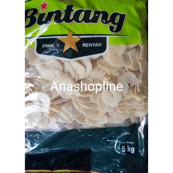 

Kerupuk Udang cap Bintang bentuk Mente / krupuk / kripik / keripik / snack / camilan