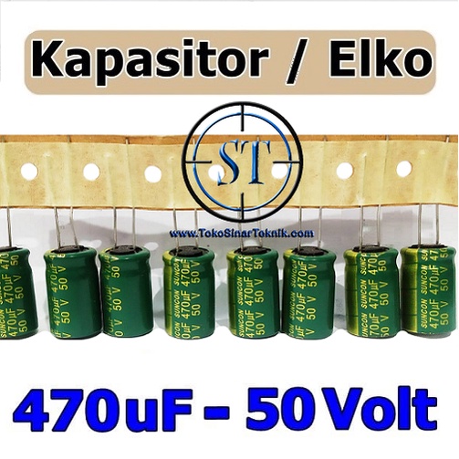 Kapasitor Elco 470/50 470uF/50V 470uF 50V Capacitor Elko 470 Mikro 50V