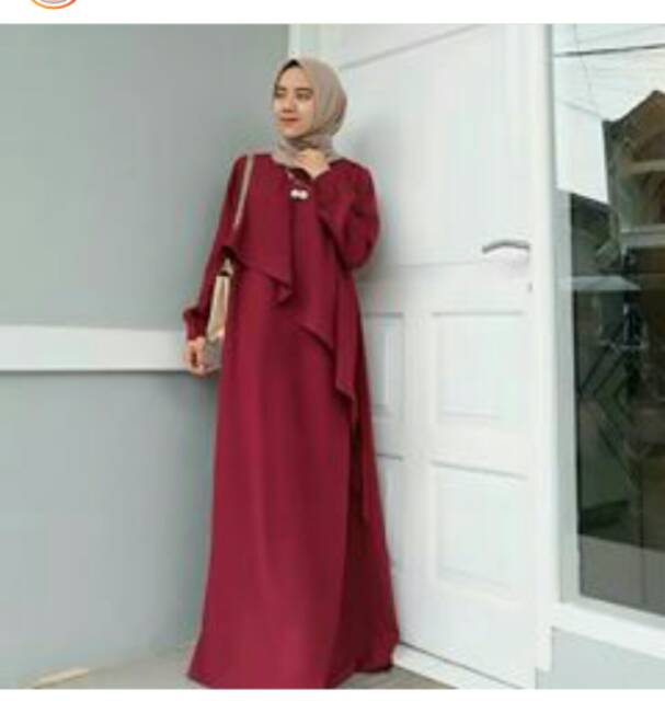 Abaya Gamis Jubah Arab Saudi Dubai Garis Tangan Lengan 