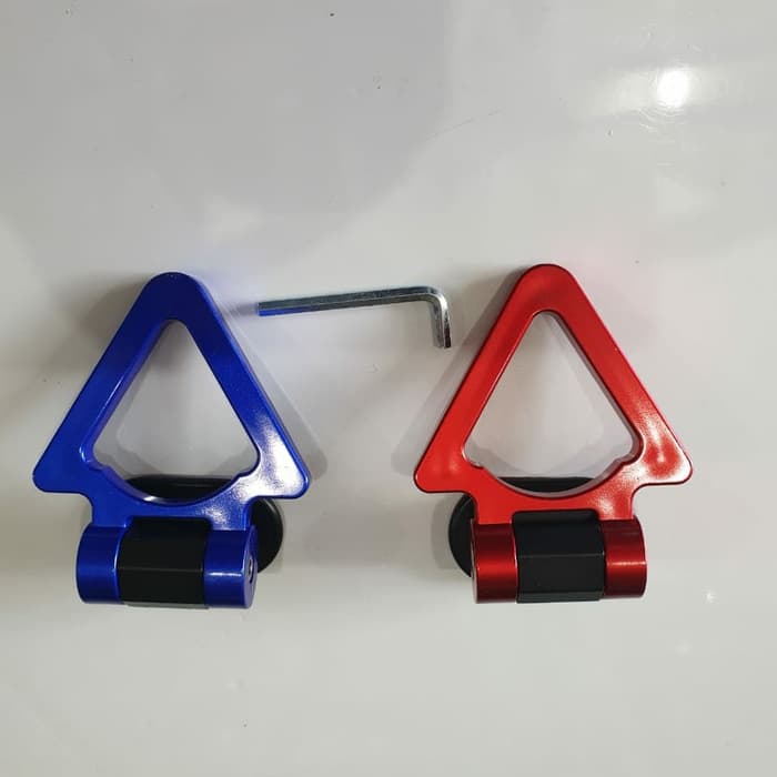 dummy towing HOOK DEREK MOBIL model tempel bentuk segitiga merah biru UNIVERSAL