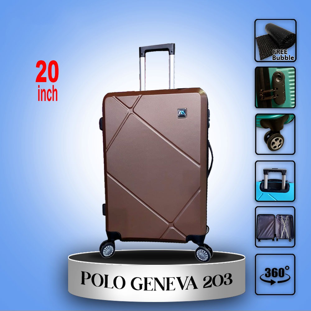 KOPER FIBER 20 INCH POLO GENEVA BERGARANSI,KOPER ANTI PECAH KOPER UMROH,SIZE KABIN