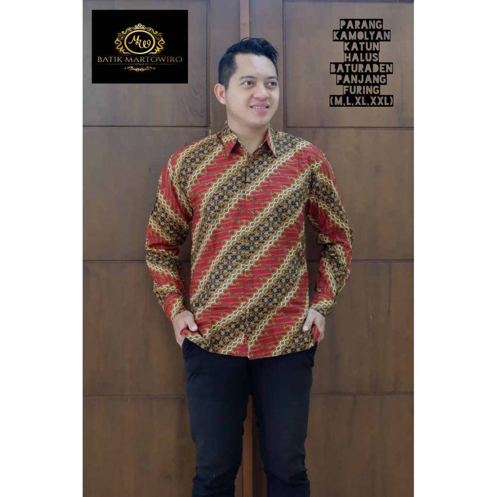 PARANG KAMOLYAN Kemeja Batik Pria Full Furing Katun Halus Baturaden