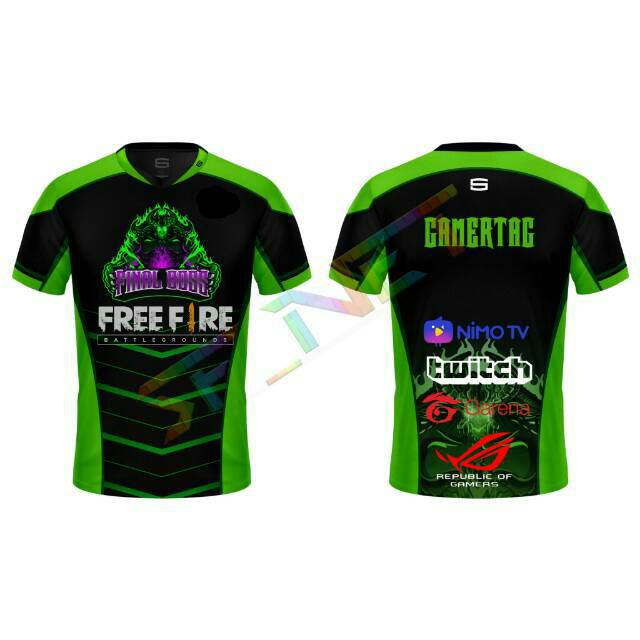 Baju Jersey Gaming Ff Free Fire Logo Squad Custom 22sf Shopee Indonesia