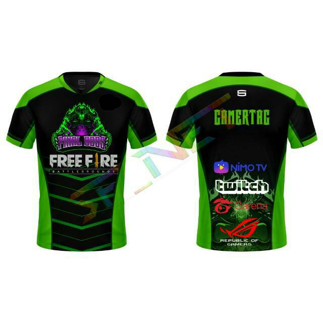 Baju Jersey Gaming Ff Free Fire Logo Squad Custom 22sf Shopee Indonesia