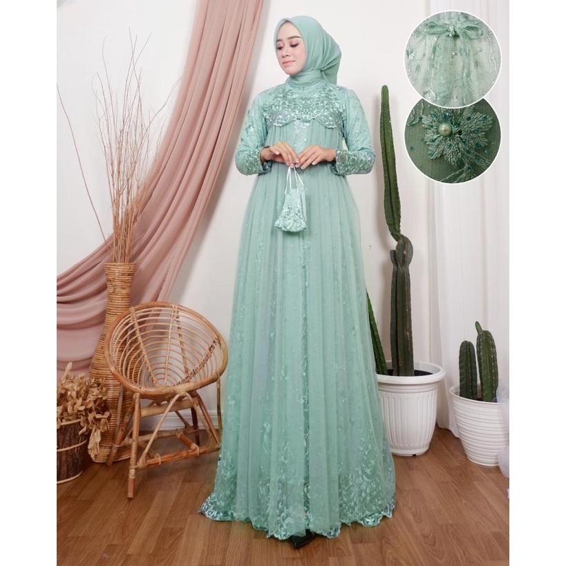 Kadai.baju / Gamis tille brukat / Gamis pesta / Gamis tutu premium / Kebaya modern 2022