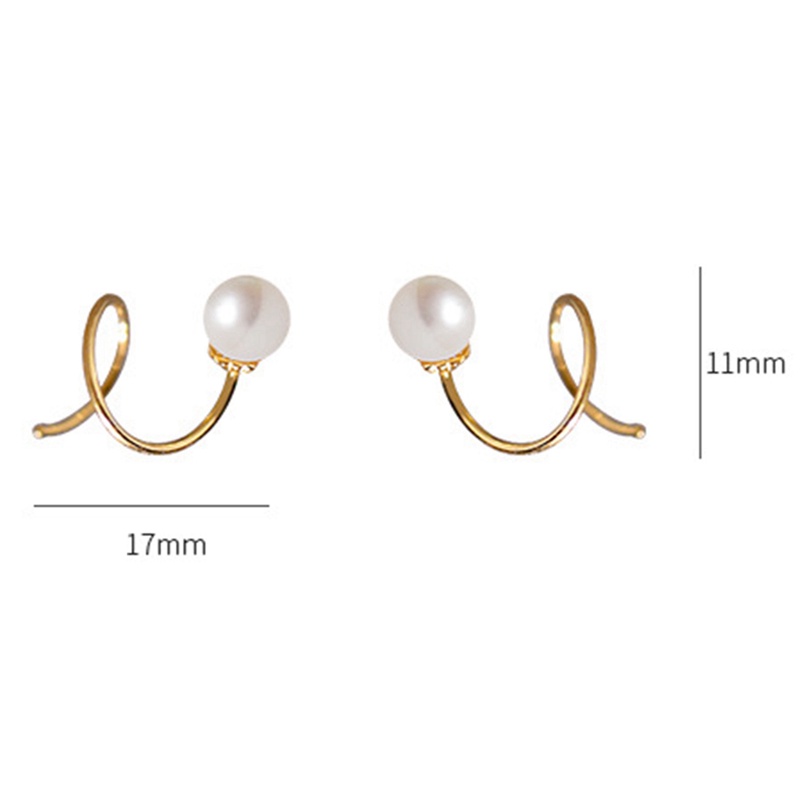 Anting Stud Liontin Mutiara Putih Bahan Sterling Silver