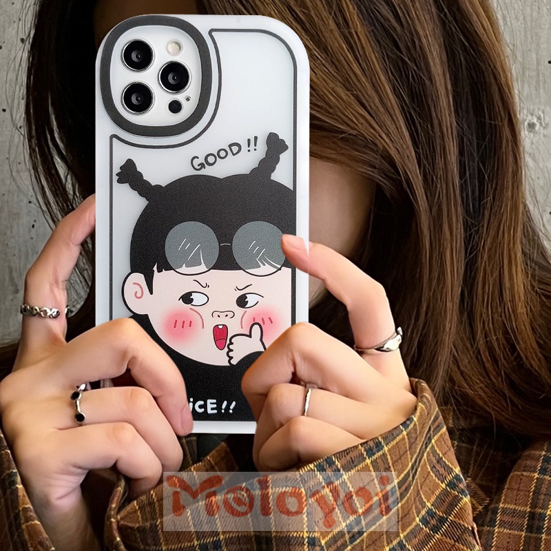 Soft Case Tpu Motif Kartun Chubby Boy 's and Girl Untuk IPhone 11 13 12 Pro Max XR 7 8 6s 6 Plus X XS Max SE 2020