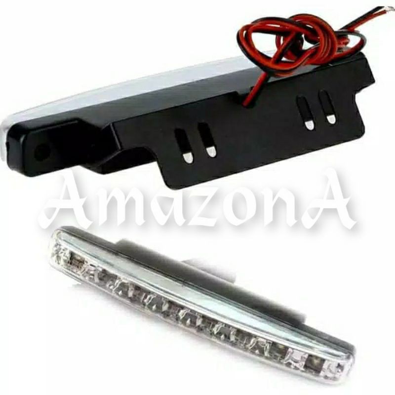 Lampu DRL 8 LED 6000K 12V Light Mobil 2pc Daytime LED