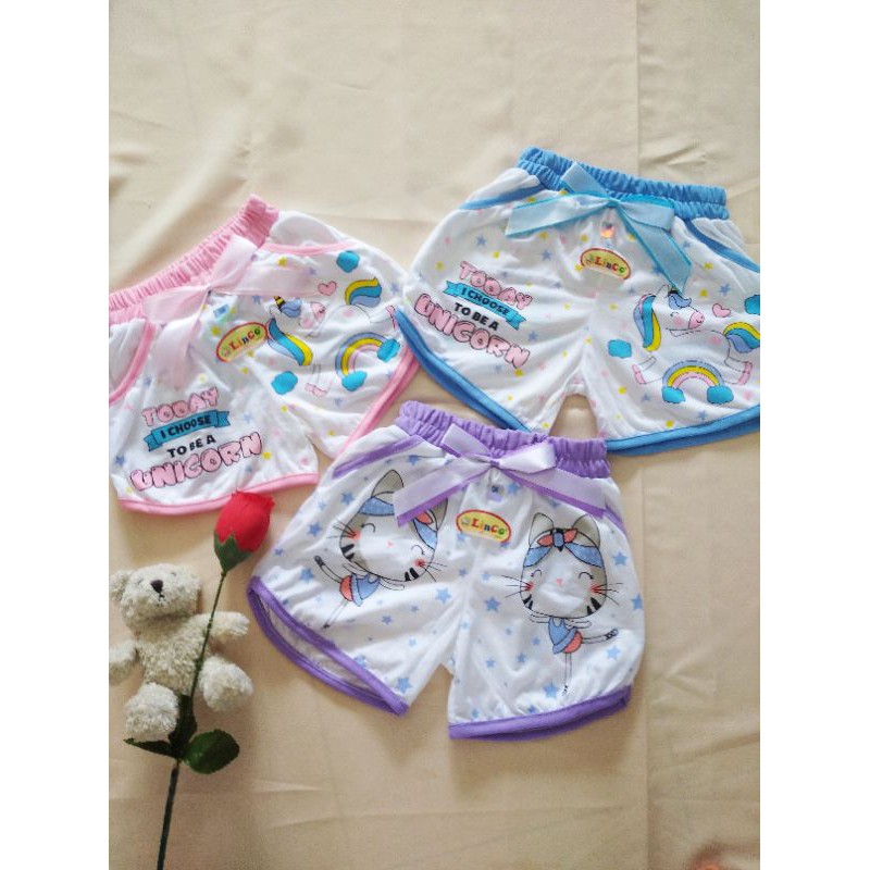 celana pendek model rok bayi untuk anak 1-3 th