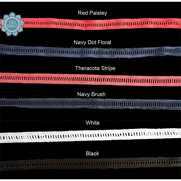 Kain Renda Bordir Katun - Bunga Kecil - 07388 (Lebar -/+ 2 cm)