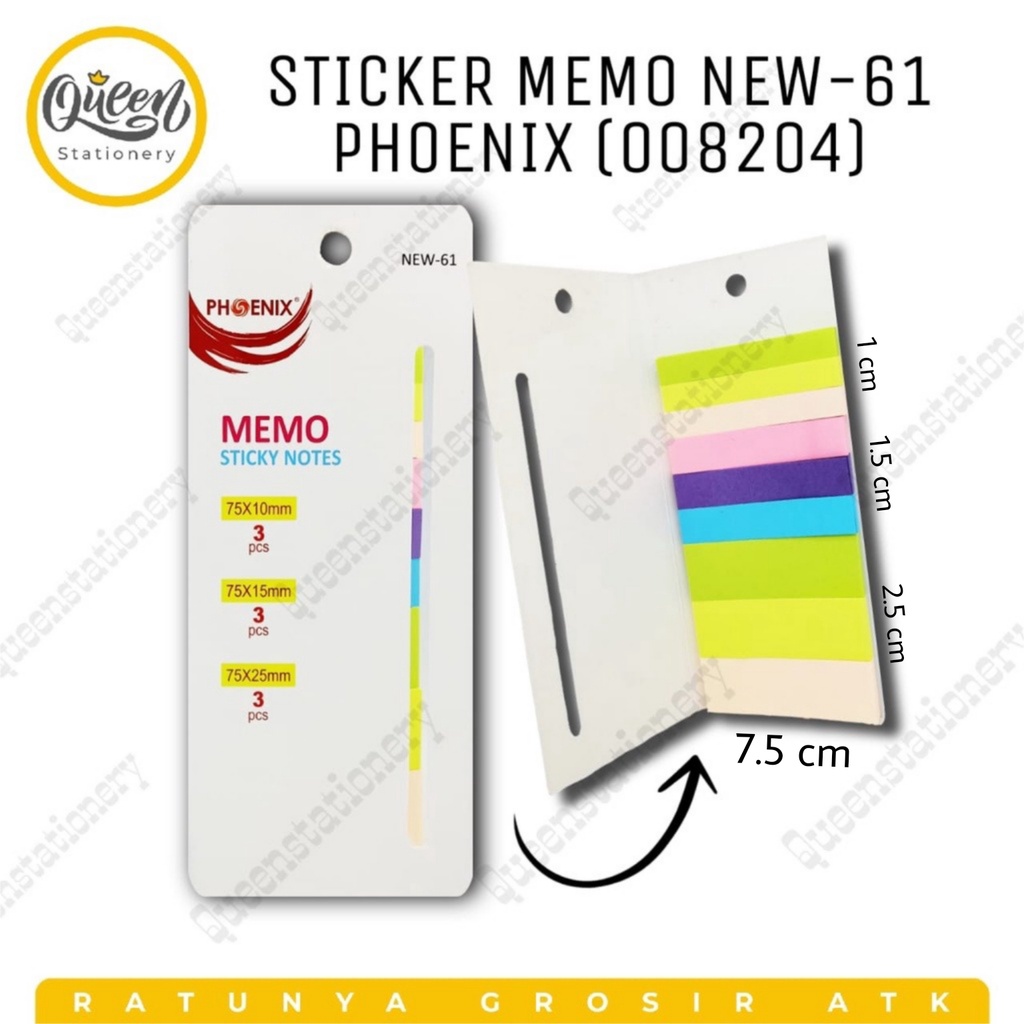 

STICKER MEMO NEW-61 PHOENIX (008204)/MEMOPAD/MEMO/STICKER/STICKY NOTES/FILM MARKER/PEMBATAS BUKU