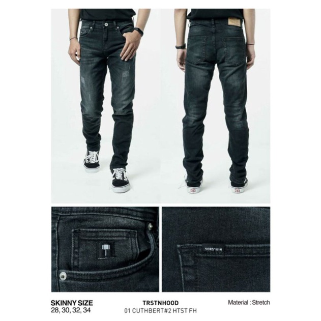 celana jeans hitam sobek Torstein