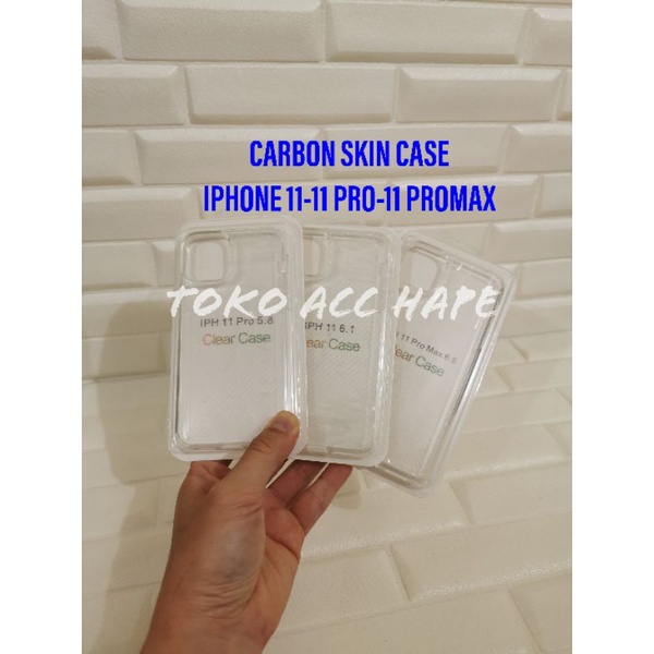 IPHONE 11/11 PRO/11 PRO MAX CARBON SKIN CASE CLEAR/BENING HIGHCOPY PREMIUM