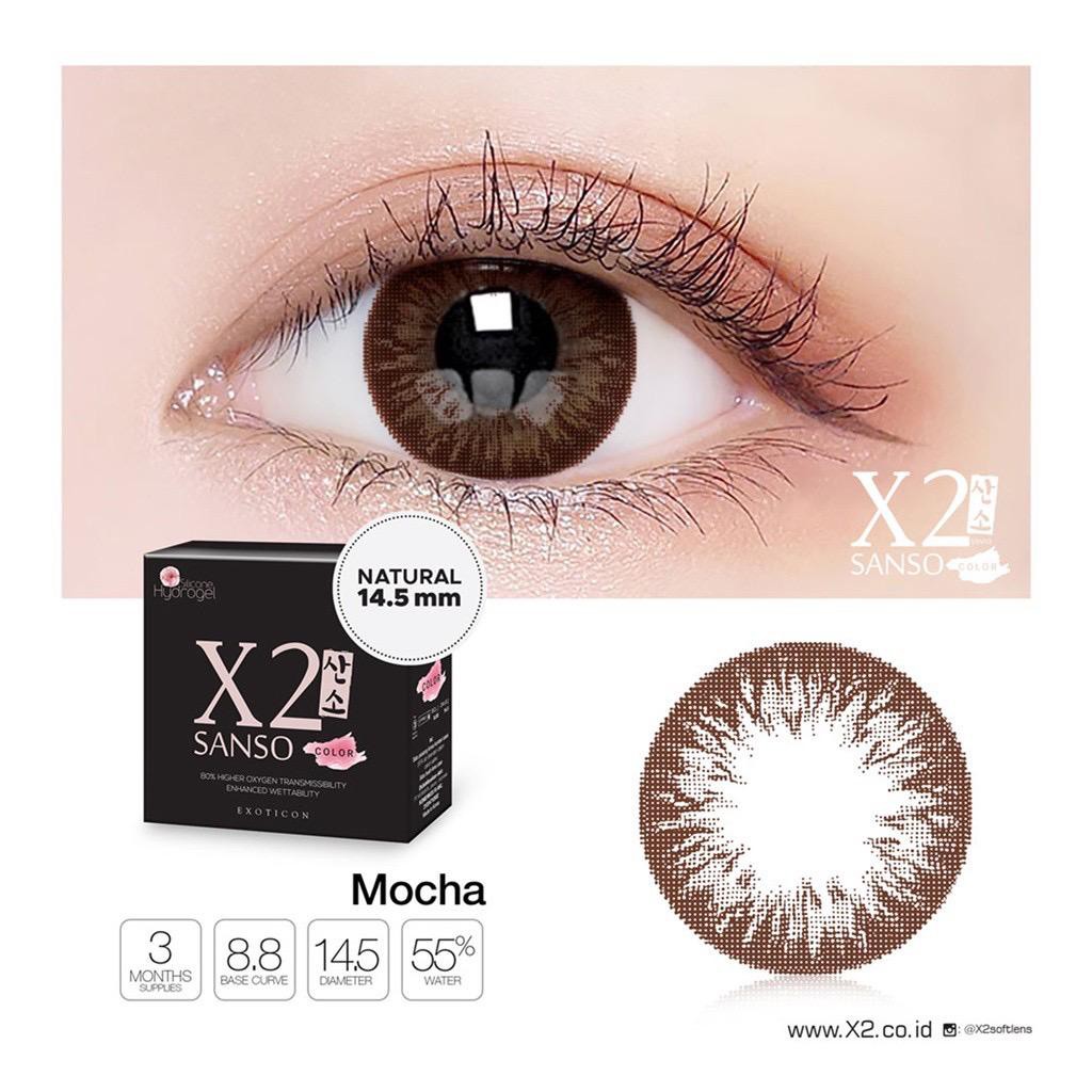 X2 Sanso Color Black Softlens hitam