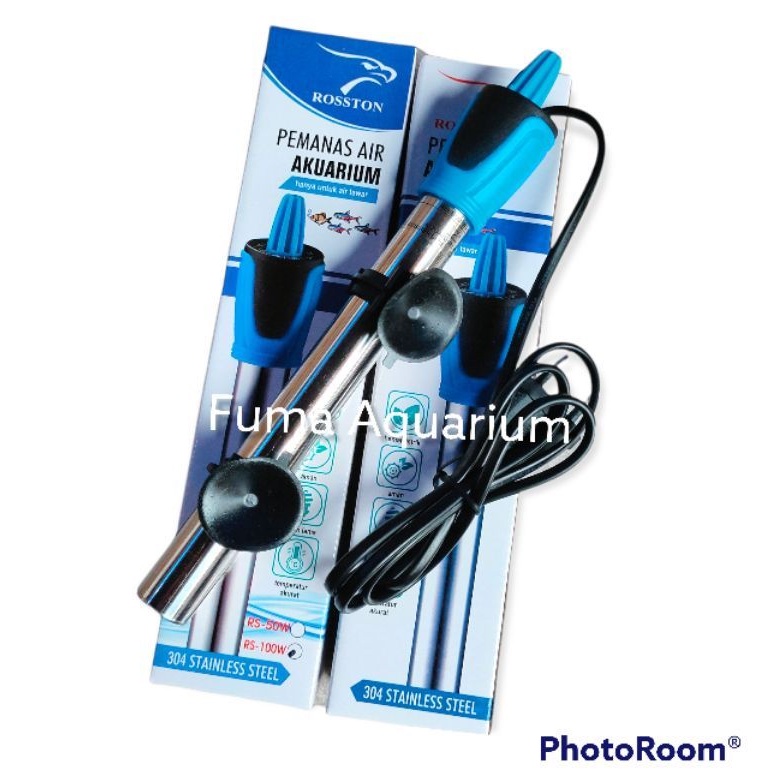 ROSSTON Heater Stainless 100watt Penghangat Pemanas Air Aquarium Kolam Otomatis