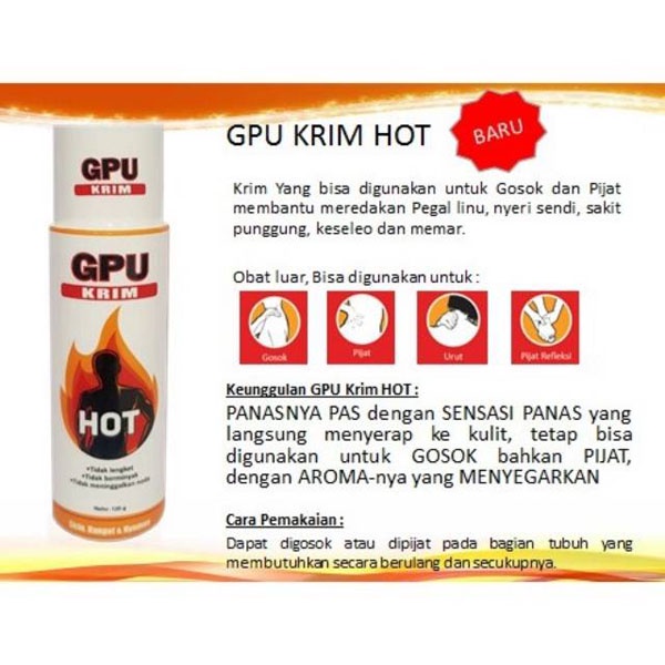 [120GR] Gpu Krim Hot 120gr | Krim Pegal Linu &amp; Sendi | Krim Urut &amp; Pijat_Cerianti