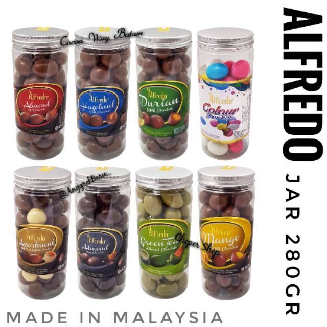 

Coklat Alfredo Jar 280gr / Cokelat Toples / White Chocolate / Dark Chocolate / Milk Choco