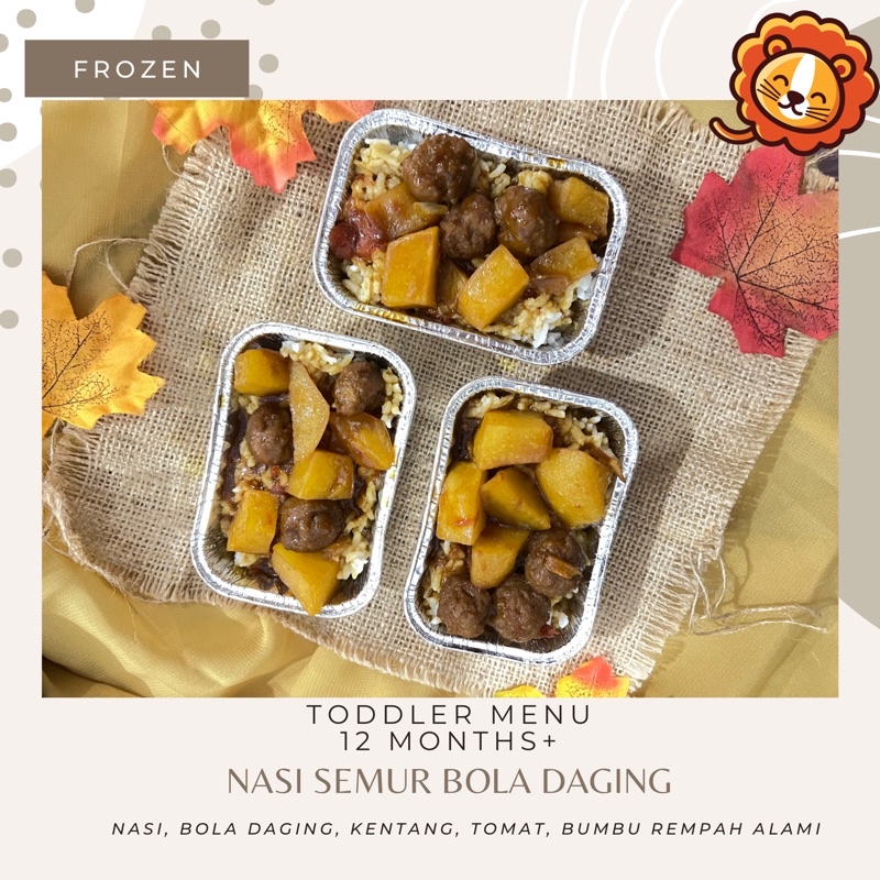 NASI SEMUR BOLA BOLA DAGING TODDLER MENU MPASI FROZEN