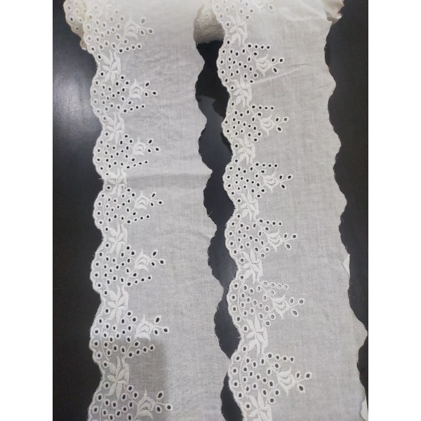 renda.katun jepang.lebar10cm warna putih tulang