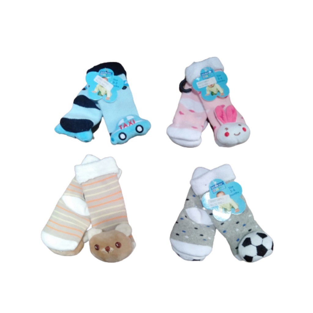 George Baby Kaos Kaki Rattle Terry Toys Kaos Kaki Boneka Bayi 0-12 Bulan